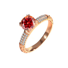 Load image into Gallery viewer, 【ZHOYA】rose gold1 8k plated 1ct moissanite ring