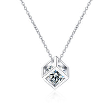 Load image into Gallery viewer, 【ZHOYA】Moissanite necklace square shape S925 Silver pt950 gold plated