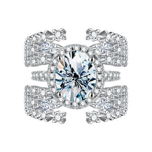 Charger l&#39;image dans la galerie, 【ZHOYA】925 Sterling Silver  Oval cut 3 carat Moissanite Ring