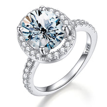 Charger l&#39;image dans la galerie, 【ZHOYA】925 Sterling Silver  Oval cut 3 carat Moissanite Ring