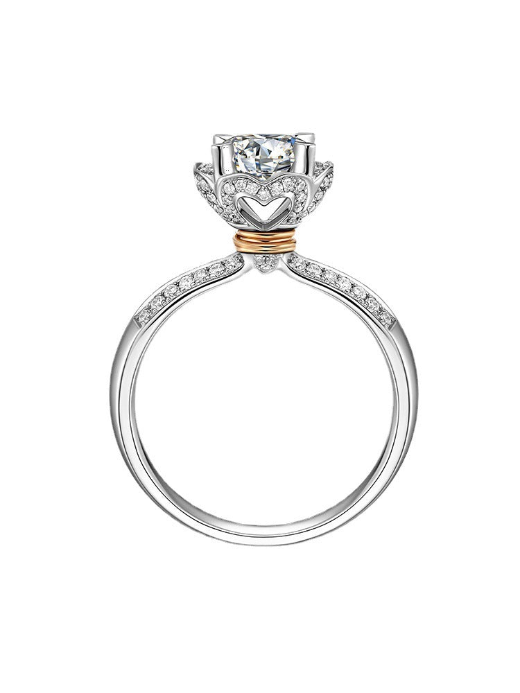 【ZHOYA】 2CT Moissanite 925 Sterling Silver Ring