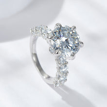 Charger l&#39;image dans la galerie, 【ZHOYA】 Sterling Silver 3.0 Carat | Fireworks Luxury Moissanite Ring