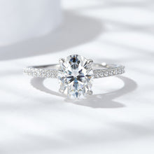 Charger l&#39;image dans la galerie, 【ZHOYA】S925 Moissanite Silver 3.0 Carat Oval Egg Shape Rings