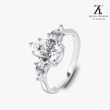 Cargar imagen en el visor de la galería, 【ZHOYA】 Excellent Moissanite 2 CT S925 Silver Platinum Plated Ring