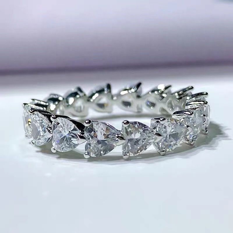 【ZHOYA】925  moissanite heart shape band