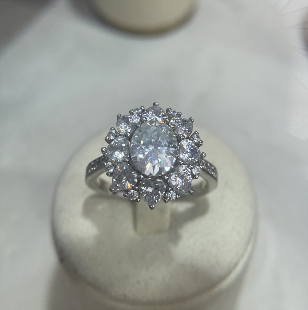 【ZHOYA】 Moissanite 2 CT S925 Silver Ring