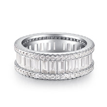 Load image into Gallery viewer, 【ZHOYA】925 sterling silver color diamond women&#39;s volleyball ring zircon full diamond