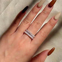 Charger l&#39;image dans la galerie, 【ZHOYA】925 sterling silver color diamond women&#39;s volleyball ring zircon full diamond