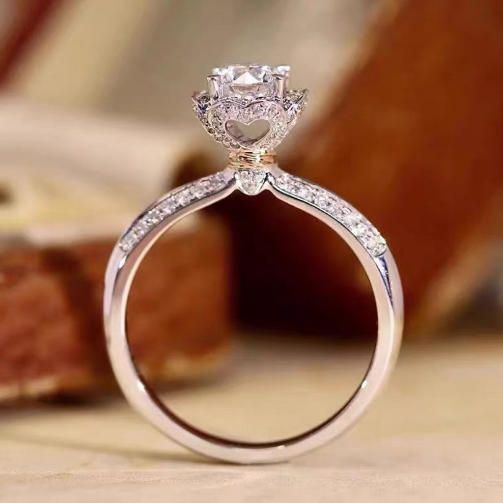 【ZHOYA】 2CT Moissanite 925 Sterling Silver Ring