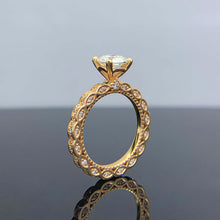 Load image into Gallery viewer, 【ZHOYA】925 Sterling Silver  Asscher cut 1 carat Moissanite Ring   gold