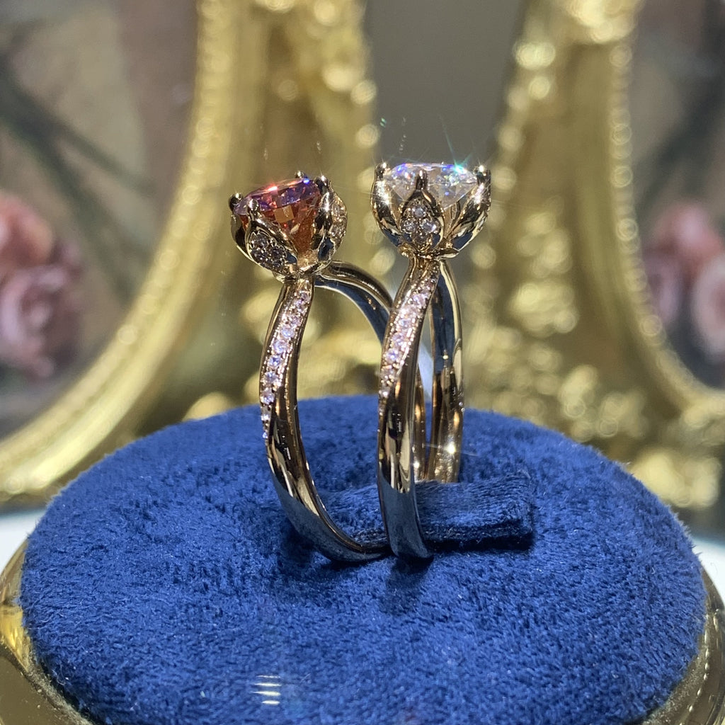 【ZHOYA】rose 18K  Moissanite ring