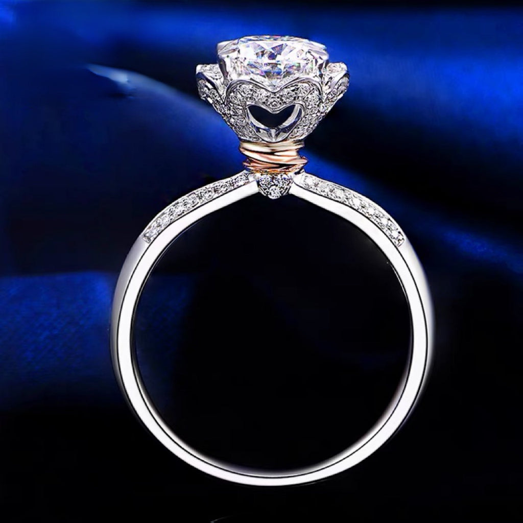 【ZHOYA】 2CT Moissanite 925 Sterling Silver Ring