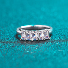 Load image into Gallery viewer, 【ZHOYA】925 sterling silver Princess Square Moissanite row ring 18K gold plated