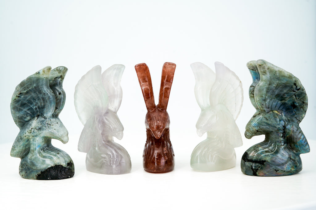 Crystal eagle carving pieces