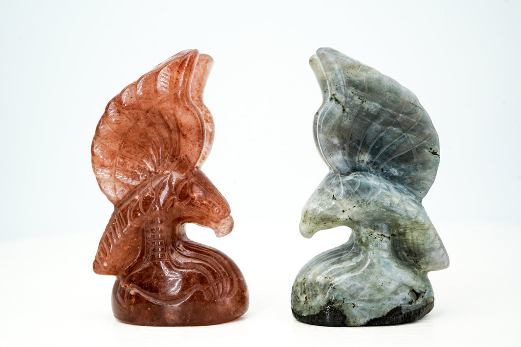 Crystal eagle carving pieces