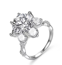 Charger l&#39;image dans la galerie, 【ZHOYA】 Moissanite 5 CT S925 Silver Platinum Plated Ring