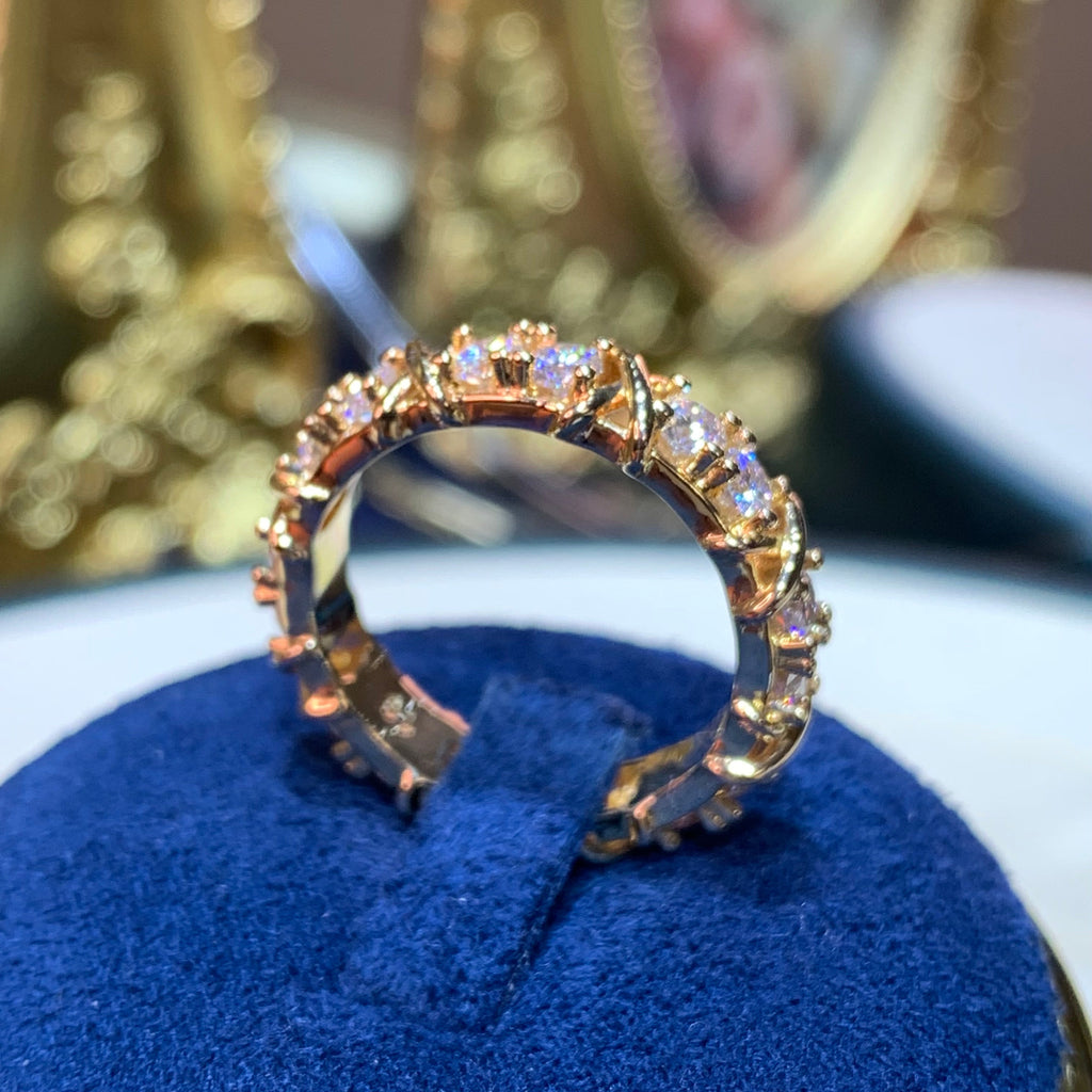 【ZHOYA】(XO) rose gold 18K 3.5CT Moissanite  ring