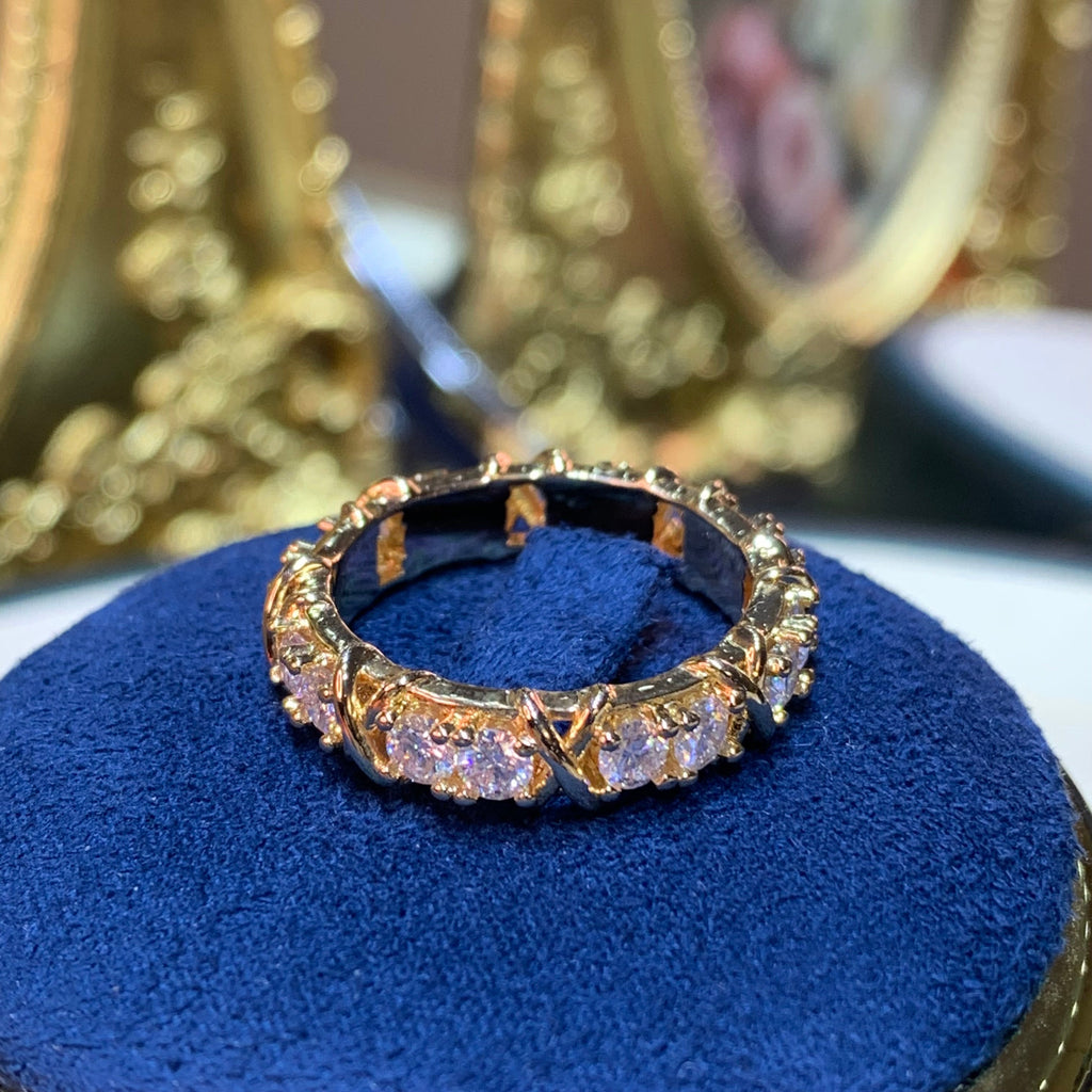 【ZHOYA】(XO) rose gold 18K 3.5CT Moissanite  ring