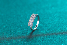 Load image into Gallery viewer, 【ZHOYA】925 sterling silver Princess Square Moissanite row ring 18K gold plated