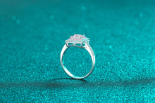 Load image into Gallery viewer, 【ZHOYA】925 Sterling Silver Ring  1 carat Moissanite Sugar Cube Ring  pt950 Rose Gold plated