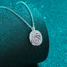 Load image into Gallery viewer, 【ZHOYA】925 Sterling Silver 1 carat Moissanite Oval Pack Pendant  pt950  Rose Gold Plated