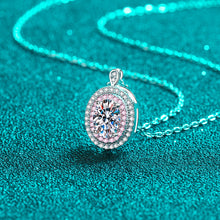 Load image into Gallery viewer, 【ZHOYA】925 Sterling Silver 1 carat Moissanite Oval Pack Pendant  pt950  Rose Gold Plated