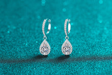 Charger l&#39;image dans la galerie, 【ZHOYA】925 Sterling Silver Moissanite ear buckle  water drop shape pt950 gold plated