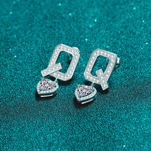 Cargar imagen en el visor de la galería, 【ZHOYA】925 Sterling Silver Q Letter Ear studs Moissanite pt950 gold plated