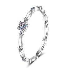 Charger l&#39;image dans la galerie, 【ZHOYA】925 Sterling Silver  Asscher cut 0.1 carat Moissanite Ring  pt950 gold plated