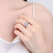 Load image into Gallery viewer, 【ZHOYA】925 Sterling Silver Ring  1 carat Moissanite Sugar Cube Ring  pt950 Rose Gold plated