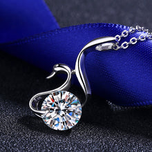 Load image into Gallery viewer, 【ZHOYA】s925 Sterling Silver Necklace 2 carat Moissanite Diamond Swan Necklace