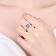 Charger l&#39;image dans la galerie, 【ZHOYA】925 Sterling Silver Ring Royal Blue Moissanite Ring 50ctp pt950 gold plated