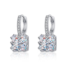 Charger l&#39;image dans la galerie, 【ZHOYA】925 Sterling Silver Princess cut Moissanite stone ear buckle  pt950 gold plated