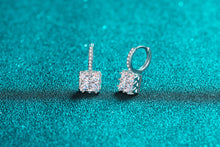 Load image into Gallery viewer, 【ZHOYA】925 Sterling Silver Princess cut Moissanite stone ear buckle  pt950 gold plated