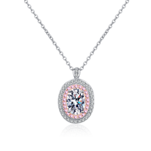 Charger l&#39;image dans la galerie, 【ZHOYA】925 Sterling Silver 1 carat Moissanite Oval Pack Pendant  pt950  Rose Gold Plated