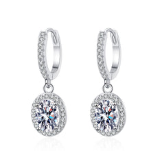 Load image into Gallery viewer, 【ZHOYA】925 Sterling Silver oval shape Moissanite ear buckle pt950 gold plated