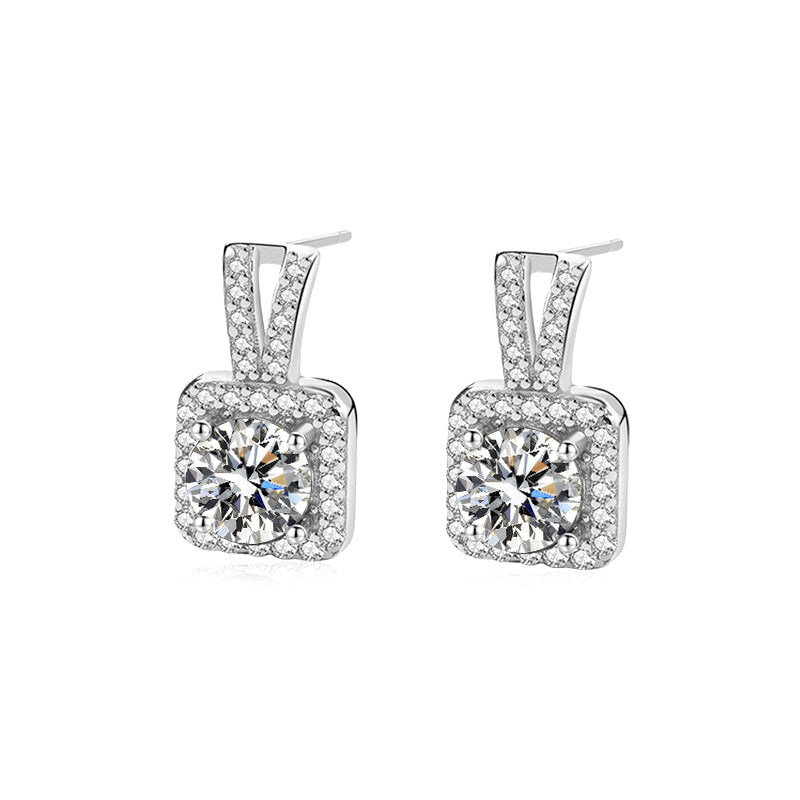 【ZHOYA】 Elegant 0.5 CT S925 Silver Platinum Plated Earring