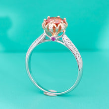 Load image into Gallery viewer, 【ZHOYA】S925 Silver One Carat Princess Wedding Dress Red Moissanite Ring