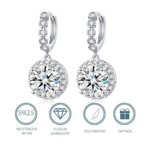 Charger l&#39;image dans la galerie, 【ZHOYA】 S925 Silver Gleaming Grace Hoop Drop Dangle Earring - Moissanite, Hypoallergenic