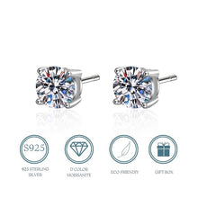 Charger l&#39;image dans la galerie, 【ZHOYA】S925 Silver Moissanite Four claws Stud Earrings