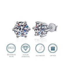 Cargar imagen en el visor de la galería, 【ZHOYA】 S925 Silver Stud Earrings Classic Six Prongs