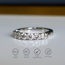 Cargar imagen en el visor de la galería, 【ZHOYA】Round Shape 7 Stone Band Ring Sterling Silver