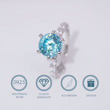 Cargar imagen en el visor de la galería, 【ZHOYA】Ocean Blue Promise Ring Exquisite Wedding