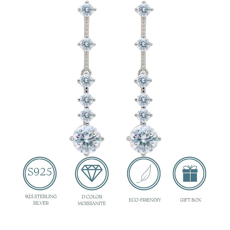 【ZHOYA】S925 6 CT Moissanite Earrings