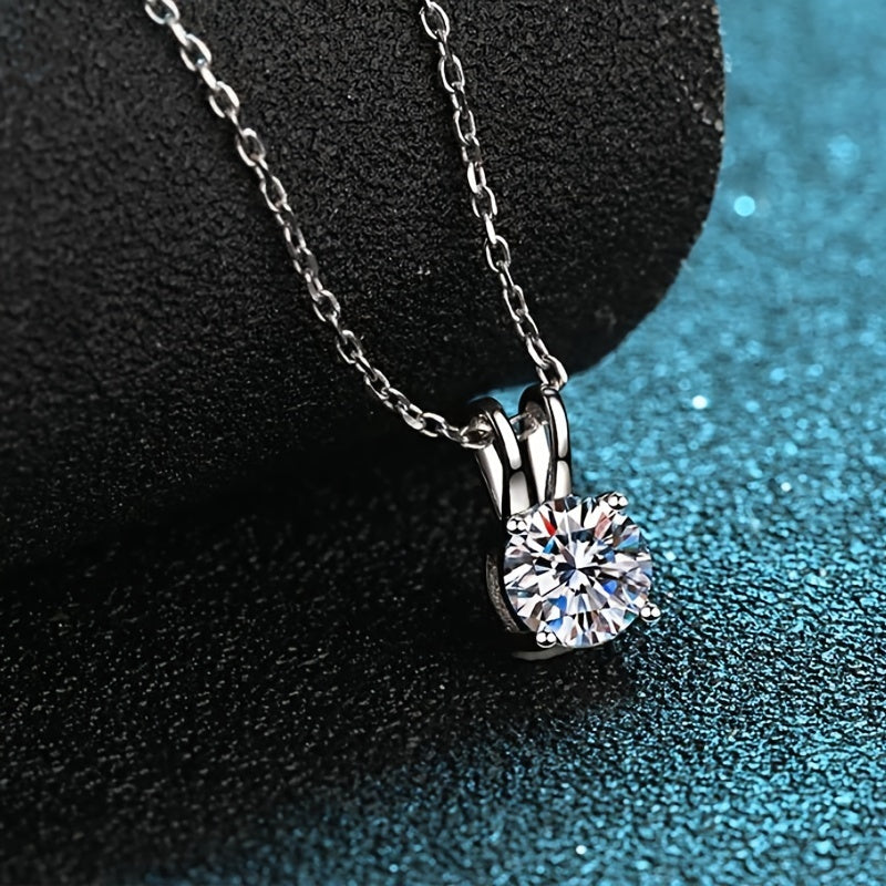 【ZHOYA】Moissanite Platinum Silver Plated Necklace