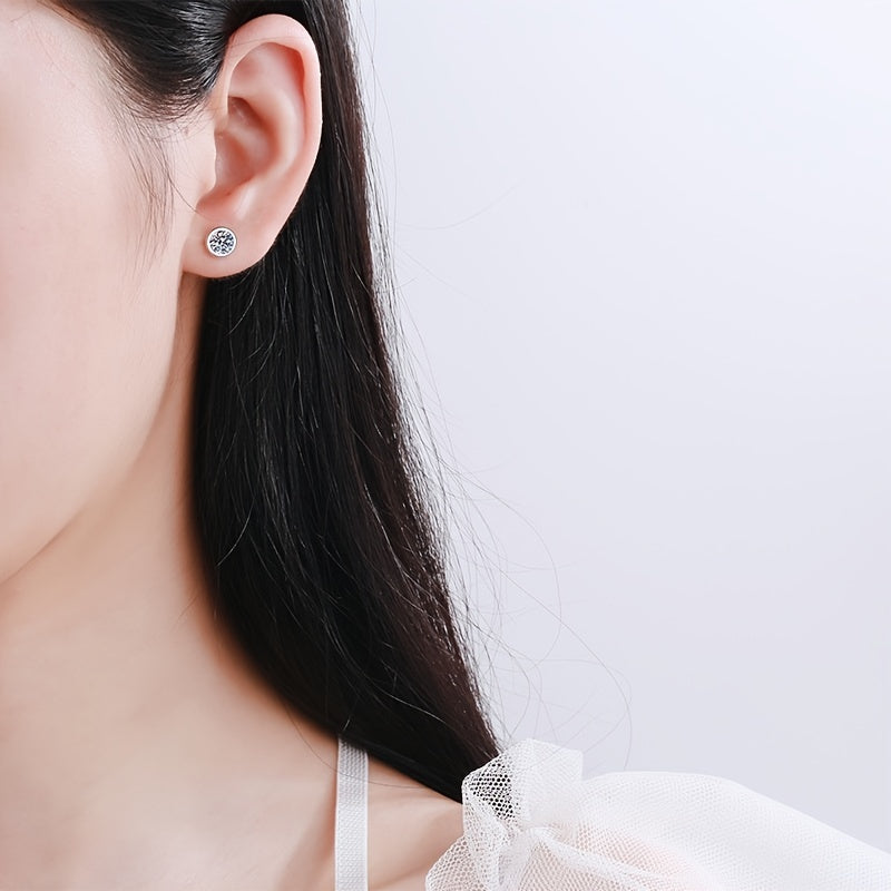 【ZHOYA】S925 Silver Simplicity at Its Finest Moissanite Ear Stud Earrings Minimalist Design