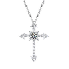 Charger l&#39;image dans la galerie, 【ZHOYA】Luxury Cross 1 CT 925 Sterling Silver Moissanite Necklace