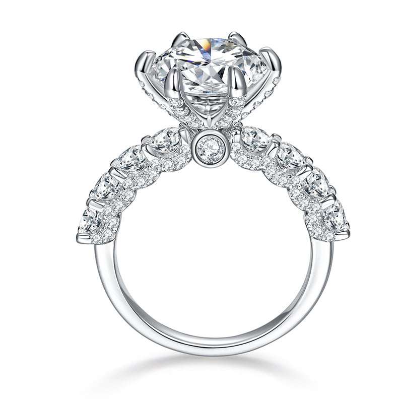 【ZHOYA】 Sterling Silver 3.0 Carat | Fireworks Luxury Moissanite Ring