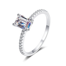 Cargar imagen en el visor de la galería, 【ZHOYA】Sterling Silver Ring | Rectangle Cut Moissanite Diamond