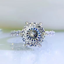 Cargar imagen en el visor de la galería, 【ZHOYA】 Sterling Silver 3.0 Carat | Fireworks Luxury Moissanite Ring